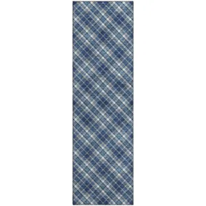 Luxury Washable Indoor/Outdoor Soft Essentials Navy 2\'3\" x 7\'6\" Runner Rug