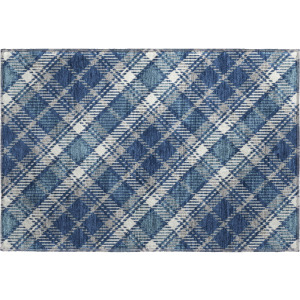 Luxury Washable Indoor/Outdoor Soft Essentials Navy Rug
