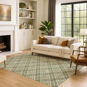 Luxury Washable Indoor/Outdoor Soft Essentials Olive 2\'6\" x 3\'10\" Rug