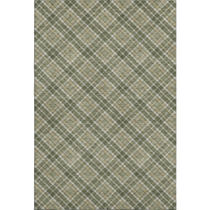 Luxury Washable Indoor/Outdoor Soft Essentials Olive Rug