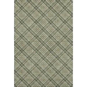 Luxury Washable Indoor/Outdoor Soft Essentials Olive Rug