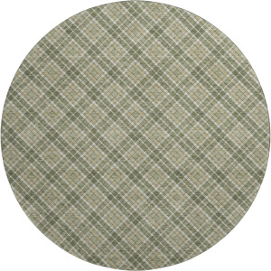 Luxury Washable Indoor/Outdoor Soft Essentials Olive 8' x 8' Round Rug