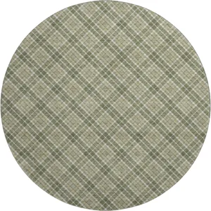Luxury Washable Indoor/Outdoor Soft Essentials Olive 8\' x 8\' Round Rug