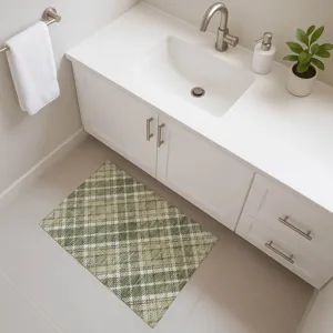 Luxury Washable Indoor/Outdoor Soft Essentials Olive 1\'8\" x 2\'6\" Rug