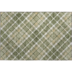 Luxury Washable Indoor/Outdoor Soft Essentials Olive Rug