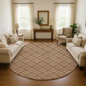 Luxury Washable Indoor/Outdoor Soft Essentials Paprika 8\' x 8\' Round Rug