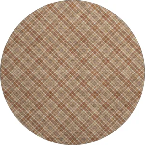 Luxury Washable Indoor/Outdoor Soft Essentials Paprika 8\' x 8\' Round Rug
