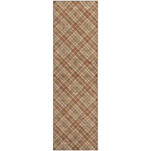 Luxury Washable Indoor/Outdoor Soft Essentials Paprika 2'3" x 7'6" Runner Rug