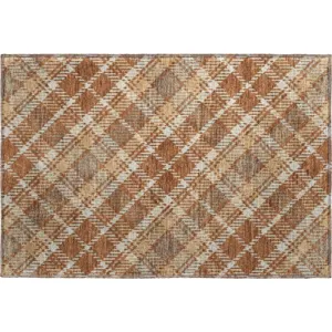 Luxury Washable Indoor/Outdoor Soft Essentials Paprika Rug