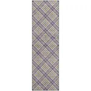 Luxury Washable Indoor/Outdoor Soft Essentials Plum 2'3" x 7'6" Runner Rug