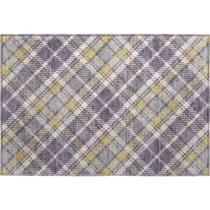 Luxury Washable Indoor/Outdoor Soft Essentials Plum Rug