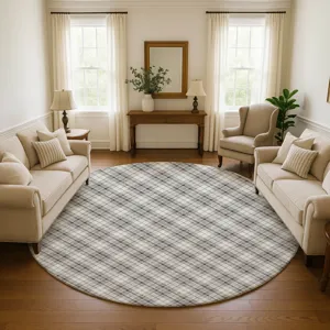 Luxury Washable Indoor/Outdoor Soft Essentials Putty 8\' x 8\' Round Rug