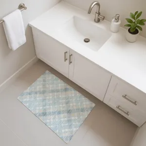 Luxury Washable Indoor/Outdoor Soft Essentials Sky 1\'8\" x 2\'6\" Rug