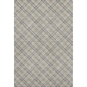 Luxury Washable Indoor/Outdoor Soft Essentials Taupe 5\' x 7\'6\" Rug