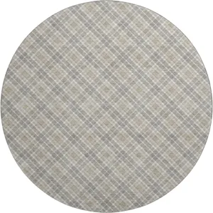 Luxury Washable Indoor/Outdoor Soft Essentials Taupe 8\' x 8\' Round Rug