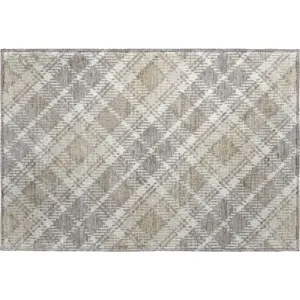 Luxury Washable Indoor/Outdoor Soft Essentials Taupe Rug