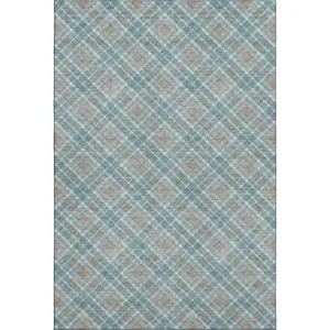 Luxury Washable Indoor/Outdoor Soft Essentials Teal Rug