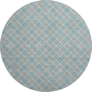 Luxury Washable Indoor/Outdoor Soft Essentials Teal 8' x 8' Round Rug