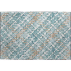 Luxury Washable Indoor/Outdoor Soft Essentials Teal Rug
