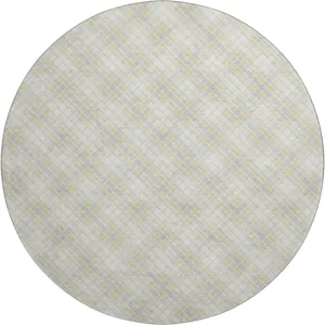 Luxury Washable Indoor/Outdoor Soft Essentials Wheat 8\' x 8\' Round Rug