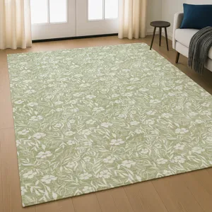 Luxury Washable Indoor/Outdoor Soft Essentials Aloe 10\' x 14\' Rug
