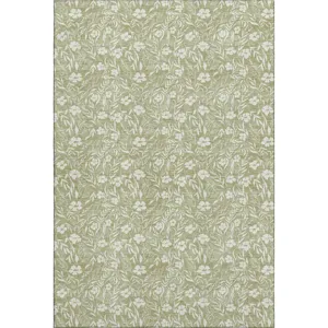 Luxury Washable Indoor/Outdoor Soft Essentials Aloe 10\' x 14\' Rug