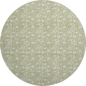 Luxury Washable Indoor/Outdoor Soft Essentials Aloe 8' x 8' Round Rug