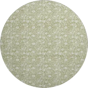 Luxury Washable Indoor/Outdoor Soft Essentials Aloe 8' x 8' Round Rug