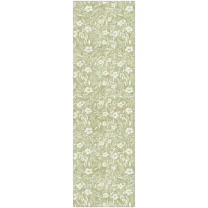 Luxury Washable Indoor/Outdoor Soft Essentials Aloe 2'3" x 7'6" Runner Rug
