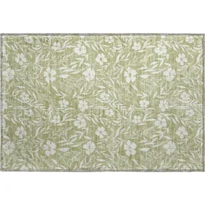 Luxury Washable Indoor/Outdoor Soft Essentials Aloe 1\'8\" x 2\'6\" Rug