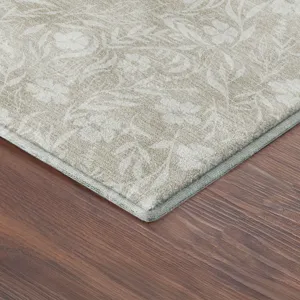 Luxury Washable Indoor/Outdoor Soft Essentials Beige 2\'6\" x 3\'10\" Rug