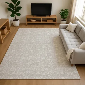 Luxury Washable Indoor/Outdoor Soft Essentials Beige 2\'6\" x 3\'10\" Rug