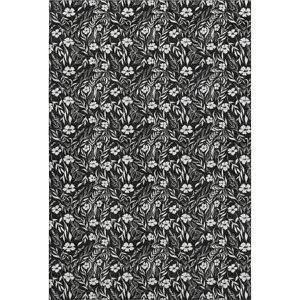 Luxury Washable Indoor/Outdoor Soft Essentials Black Rug