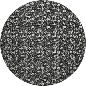 Luxury Washable Indoor/Outdoor Soft Essentials Black 8' x 8' Round Rug