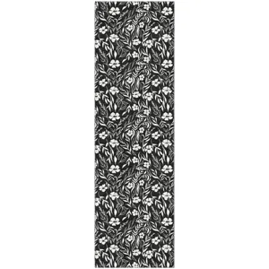 Luxury Washable Indoor/Outdoor Soft Essentials Black 2'3" x 7'6" Runner Rug