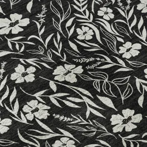 Luxury Washable Indoor/Outdoor Soft Essentials Black 5\' x 7\'6\" Rug