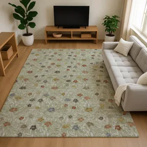 Luxury Washable Indoor/Outdoor Soft Essentials Cactus 9\' x 12\' Rug