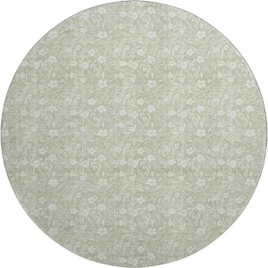 Luxury Washable Indoor/Outdoor Soft Essentials Celery 8' x 8' Round Rug