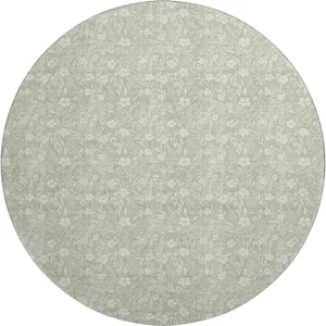 Luxury Washable Indoor/Outdoor Soft Essentials Celery 8\' x 8\' Round Rug