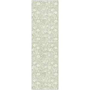 Luxury Washable Indoor/Outdoor Soft Essentials Celery 2'3" x 7'6" Runner Rug