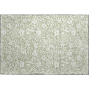 Luxury Washable Indoor/Outdoor Soft Essentials Celery Rug