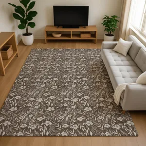 Luxury Washable Indoor/Outdoor Soft Essentials Chocolate 3\' x 5\' Rug