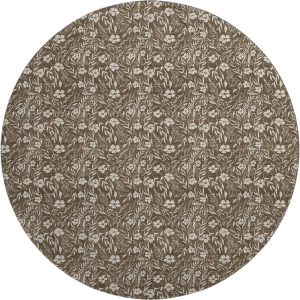 Luxury Washable Indoor/Outdoor Soft Essentials Chocolate 8' x 8' Round Rug