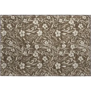 Luxury Washable Indoor/Outdoor Soft Essentials Chocolate Rug