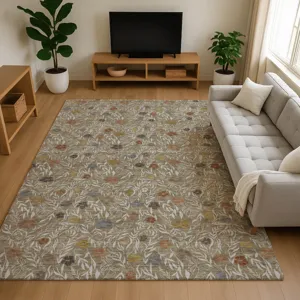 Luxury Washable Indoor/Outdoor Soft Essentials Coffee 8\' x 10\' Rug