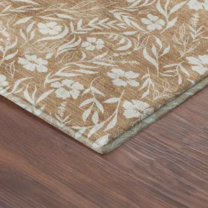 Luxury Washable Indoor/Outdoor Soft Essentials Copper 5\' x 7\'6\" Rug