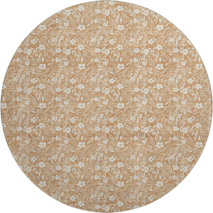 Luxury Washable Indoor/Outdoor Soft Essentials Copper 8' x 8' Round Rug