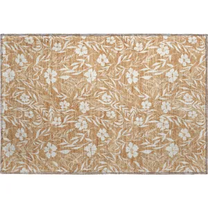 Luxury Washable Indoor/Outdoor Soft Essentials Copper Rug