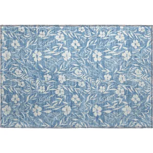 Luxury Washable Indoor/Outdoor Soft Essentials Denim Rug