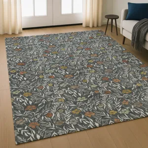Luxury Washable Indoor/Outdoor Soft Essentials Graphite 2\'6\" x 3\'10\" Rug